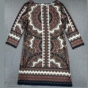 HAANI Boho Shift Dress long sleeves Large Stretchy Pull Over